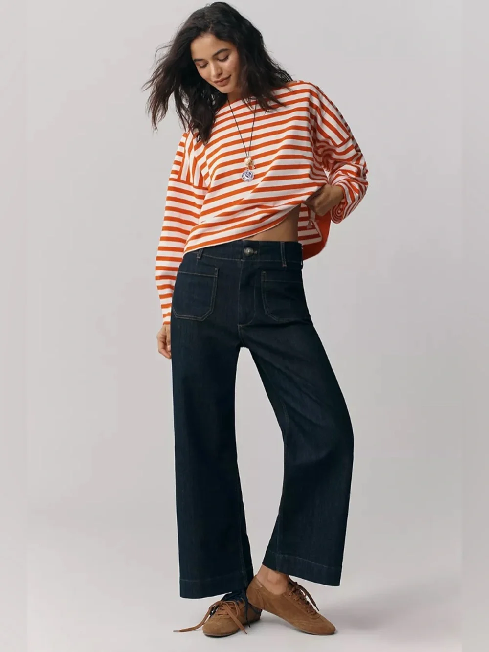 Anthropologie Colette Crop Wide-Leg Jeans by Maeve 27 - Picture 2 of 11